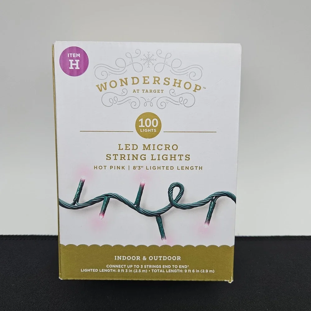Wondershop Target 100 LED Micro String Lights Hot Pink Indoor Outdoor 8.25ft New